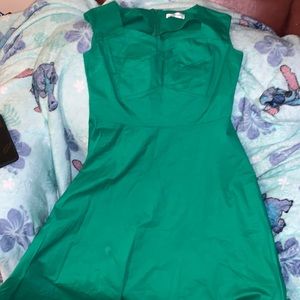 Mixinni Green Swing Dress 50s vibe Vintage vibe